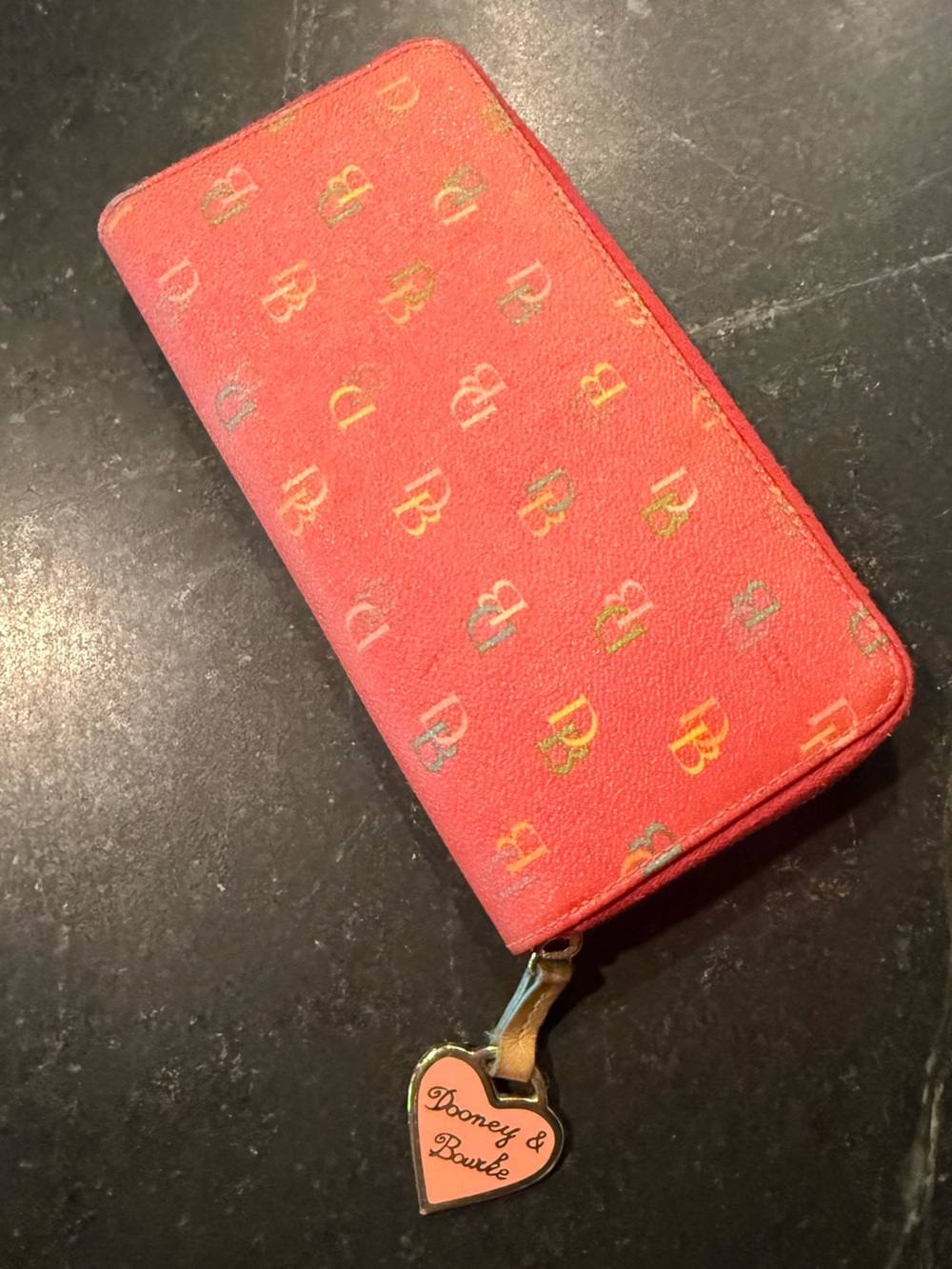 Y2K Vintage Dooney and Bourke Monogram Zip Around Wallet